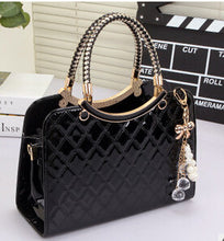 brand bag cute tote 2017 New Fashion Designer Large PU Leather Tote Shoulder Bag Handbag Ladies Messenger chain plaid  A40-375