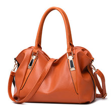 New Woman Bag PU high capacity leisure solid color soft  shoulder Woman Handbag Mobile phone documents