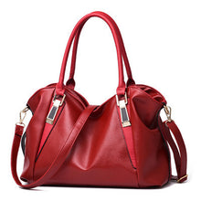 New Woman Bag PU high capacity leisure solid color soft  shoulder Woman Handbag Mobile phone documents